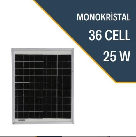 LEXRON 25W MONOKRİSTAL GÜNEŞ PANELİ